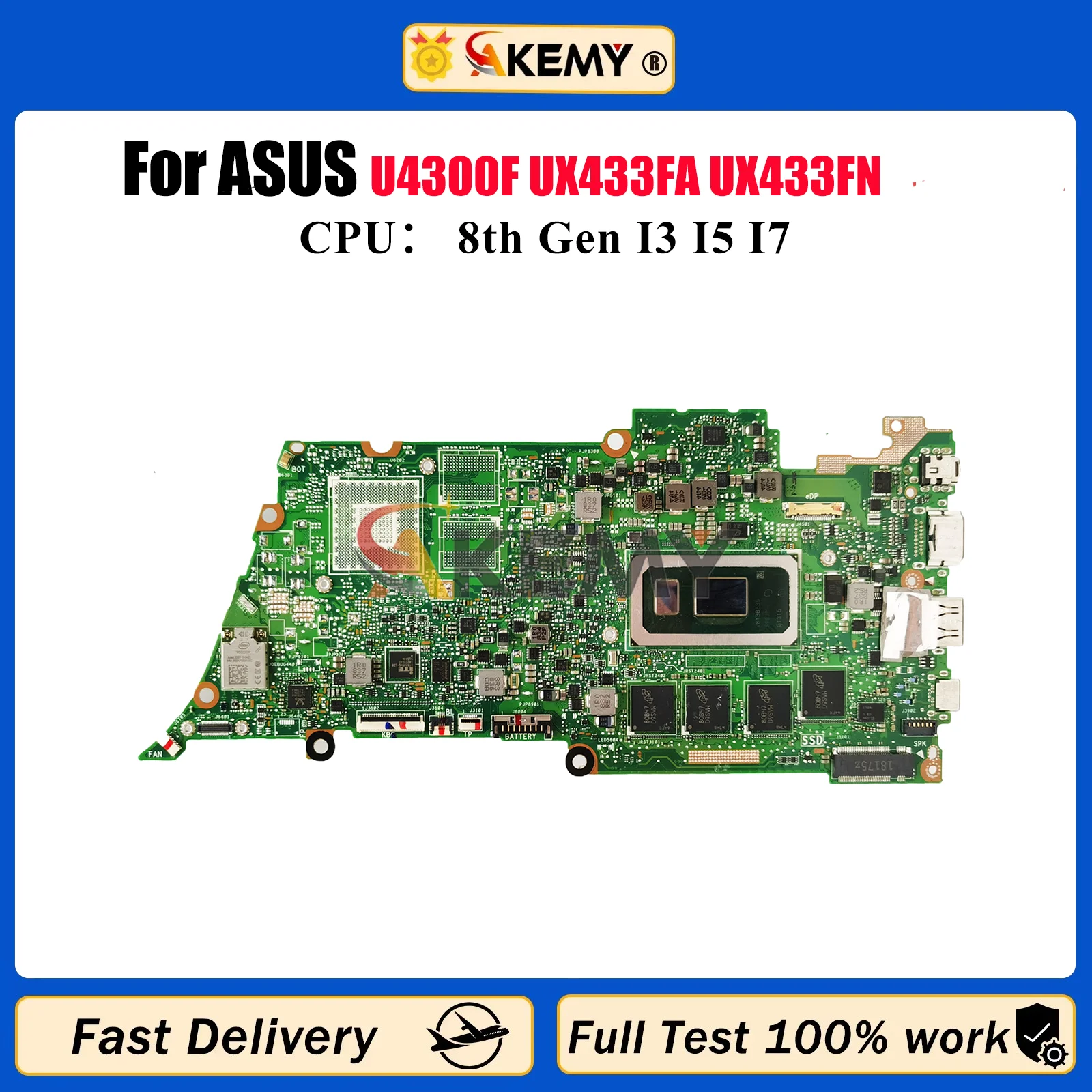 UX433FA Laptop Motherboard For ASUS ZenBook UX433F U4300F UX433FA UX433FN Notebook Mainboard With I3 I5 I7 CPU 100% tests OK stk
UX433FA Laptop Motherboard For ASUS ZenBook UX433F U4300F UX433FA UX433FN Notebook Mainboard With I3 I5 I7 CPU 100% tests OK stk