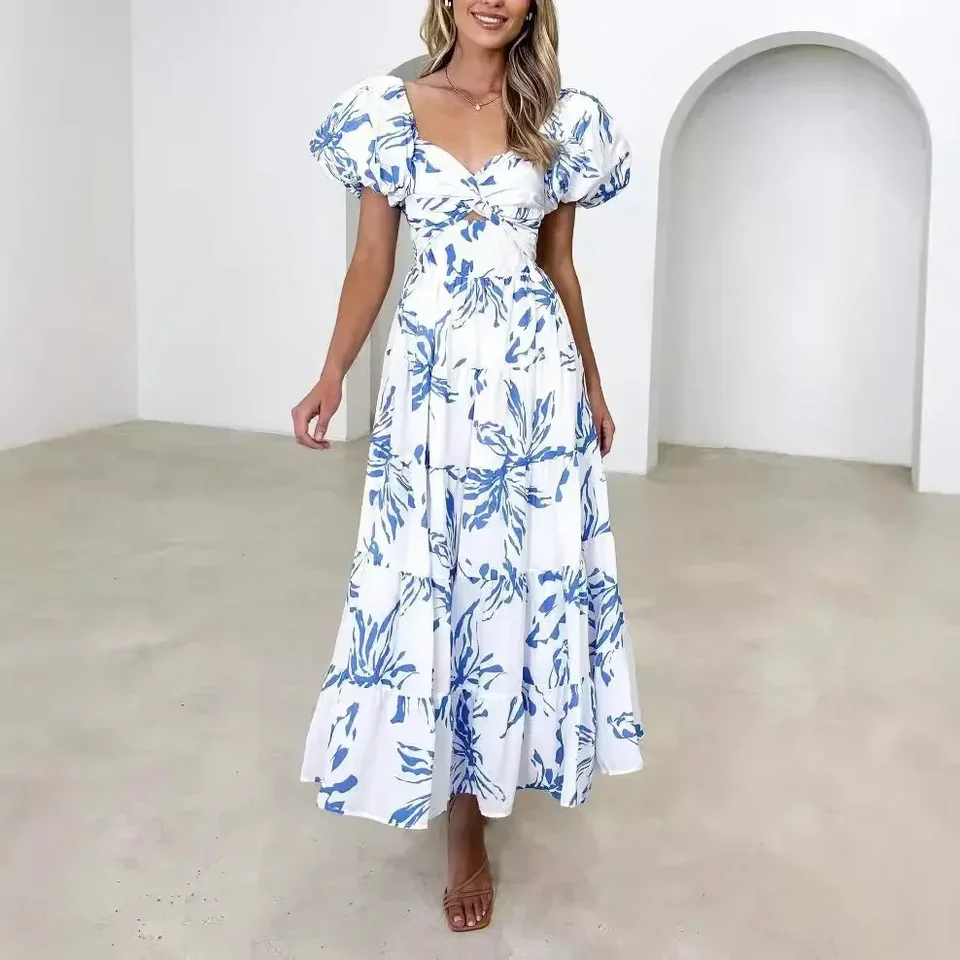 2025 Elegant Printed Puff Sleeve High-End Dress For Women European And American Cross-Border Best Seller Spring Summer
2025 Elegant Printed Puff Sleeve High-End Dress For Women European And American Cross-Border Best Seller Spring Summer