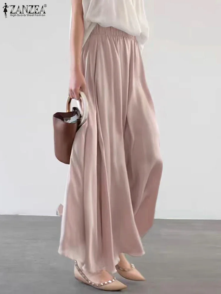 ZANZEA Summer Casual Chiffon Long Pants Women Korean Solid Daily Pants Elegant Elastic Wide Leg Trousers Vintage Loose Pants
ZANZEA Summer Casual Chiffon Long Pants Women Korean Solid Daily Pants Elegant Elastic Wide Leg Trousers Vintage Loose Pants