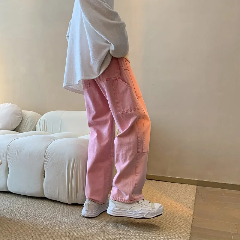 Pink Denim Jeans Men's American Street Style Retro Teen Wide Leg Workwear Draping Long Old Dad Pants Casual Loose Straight Leg
Pink Denim Jeans Men's American Street Style Retro Teen Wide Leg Workwear Draping Long Old Dad Pants Casual Loose Straight Leg