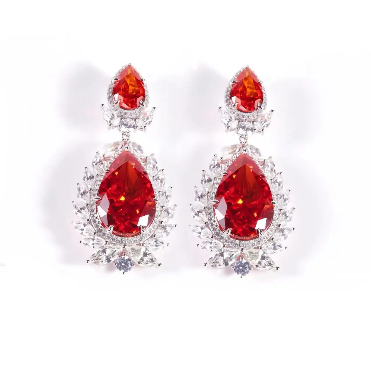 ZOCA 925 Sterling Silver New Style Red Cubic Zirconia Big Water Drop Earrings for Women Bridal Wedding Jewelry
ZOCA 925 Sterling Silver New Style Red Cubic Zirconia Big Water Drop Earrings for Women Bridal Wedding Jewelry