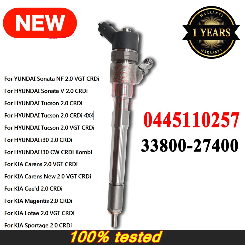 ORLTL 0445110257 33800-27400 0986435156 New Diesel Fuel Injector For HYUNDAI i30 Sonata Tucson KIA Ceed Sportage Carens 2.0D
ORLTL 0445110257 33800-27400 0986435156 New Diesel Fuel Injector For HYUNDAI i30 Sonata Tucson KIA Ceed Sportage Carens 2.0D