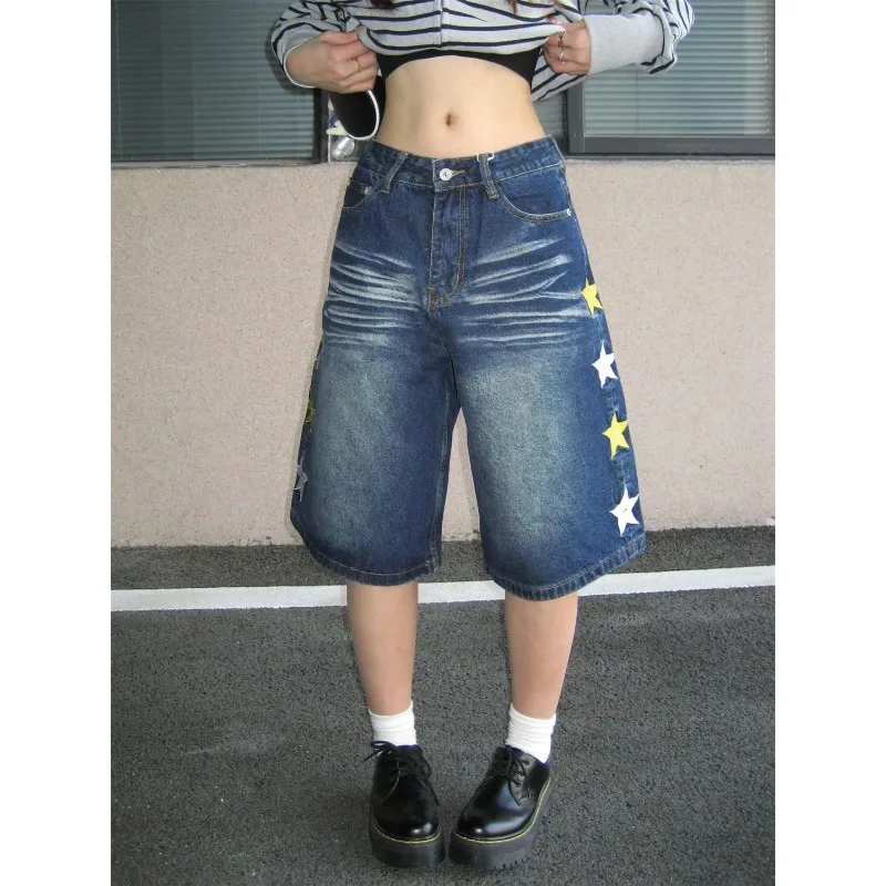 Women's Plus Size Star Embroidery Wide Leg Denim Shorts Washed Loose Summer Casual
Women's Plus Size Star Embroidery Wide Leg Denim Shorts Washed Loose Summer Casual