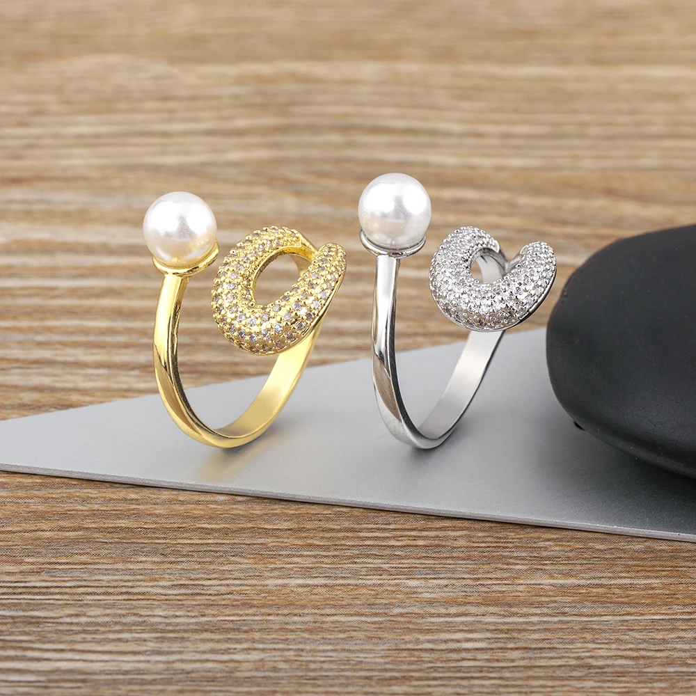 Nidin Luxury Zircon Stone Pearl Bridal Engagement Wedding Rings for Women Female Party Jewelry Adjustable Fashion Accessories
Nidin Luxury Zircon Stone Pearl Bridal Engagement Wedding Rings for Women Female Party Jewelry Adjustable Fashion Accessories