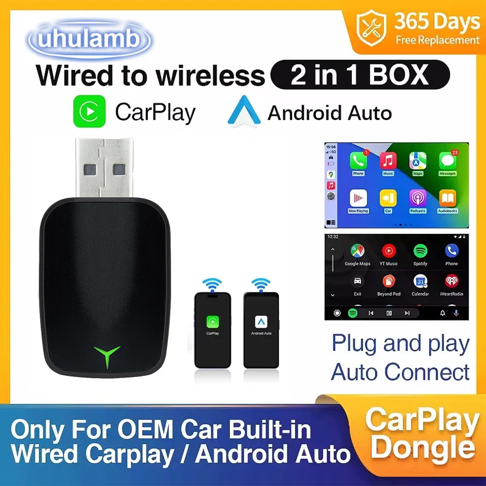2in1 Wireless CarPlay Dongle Wireless Android Auto Adapter AI Smart Box Car Intelligent Systems For Car With Wired CarPlay
2in1 Wireless CarPlay Dongle Wireless Android Auto Adapter AI Smart Box Car Intelligent Systems For Car With Wired CarPlay