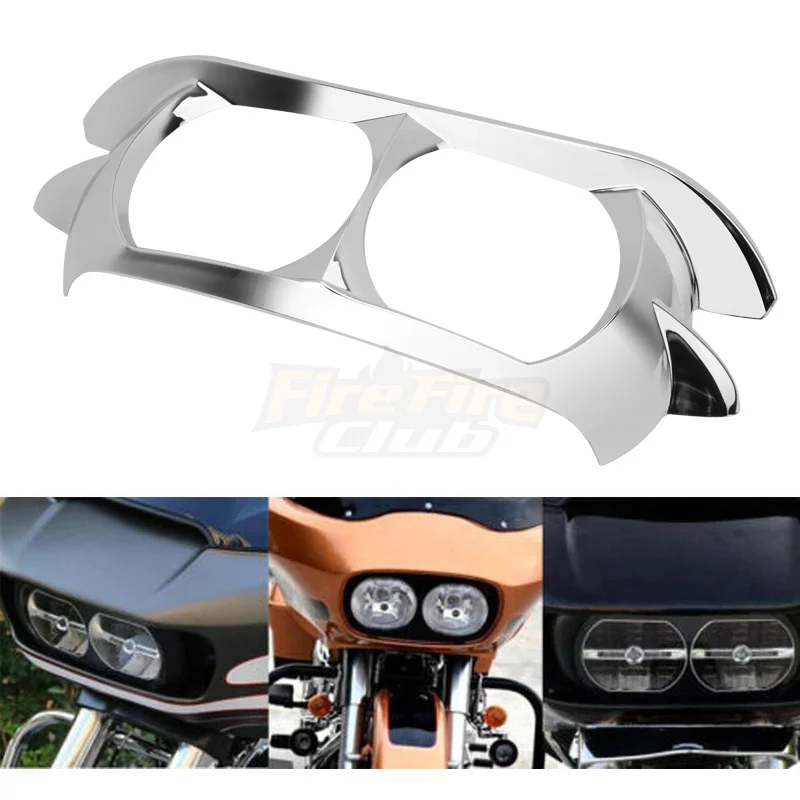 Motorcycle ABS Dual Headlight Fairing Trim Bezel Headlamp Cover Chrome For Harley Touring Road Glide Special FLTRX 2015-2021
Motorcycle ABS Dual Headlight Fairing Trim Bezel Headlamp Cover Chrome For Harley Touring Road Glide Special FLTRX 2015-2021