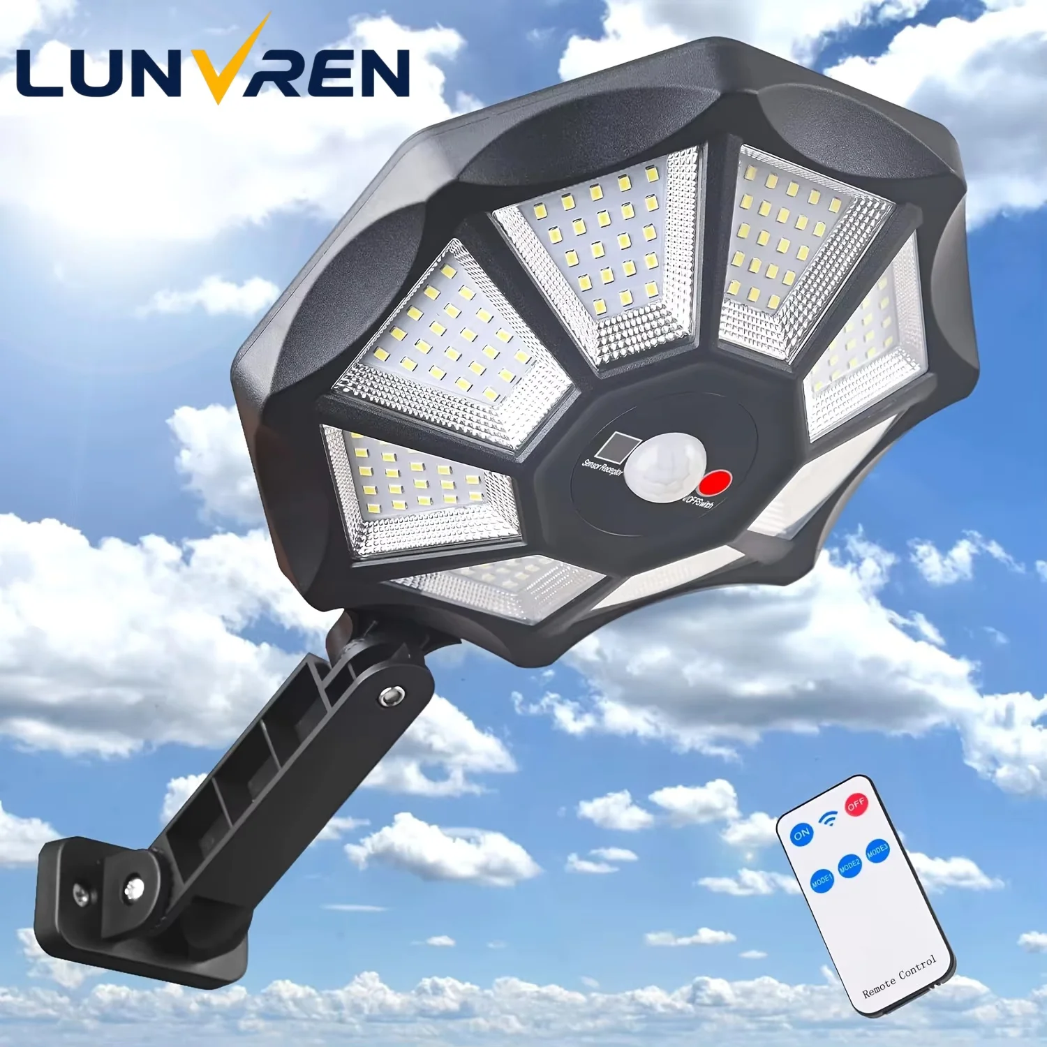 Solar Lights Outdoor Waterproof, 168 LED 6500K Flood Light Dusk to Dawn, 8 Sides Parking Lot Lights with Motion Sensor for Yard
Solar Lights Outdoor Waterproof, 168 LED 6500K Flood Light Dusk to Dawn, 8 Sides Parking Lot Lights with Motion Sensor for Yard