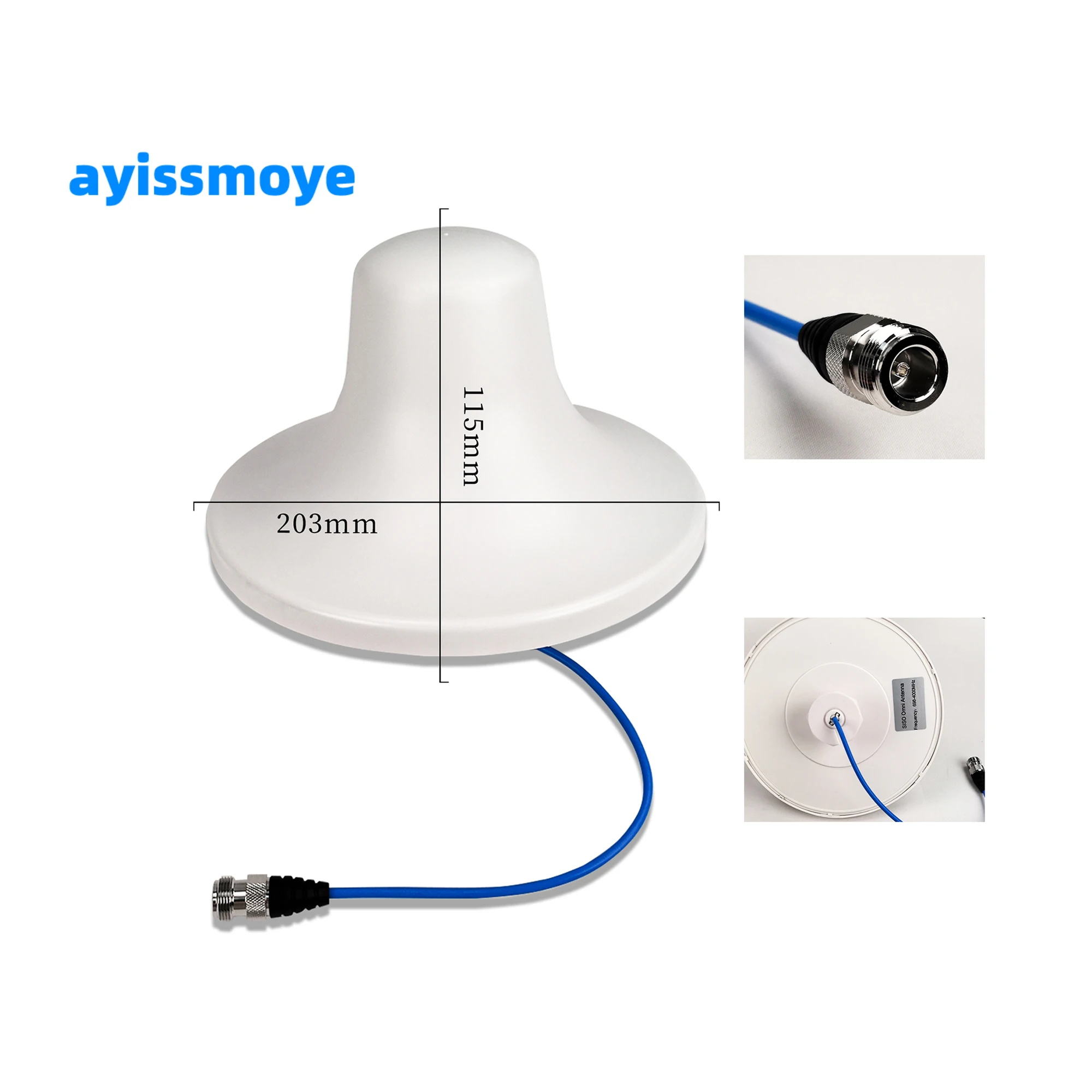 Всенаправленная комнатная потолочная антенна 3/6 дБи, полоса пропускания 698–4000 МГц, 4,3–10 гнездовой разъем, 203*115 мм, 50 Ом, вертикальная антенна
Всенаправленная комнатная потолочная антенна 3/6 дБи, полоса пропускания 698–4000 МГц, 4,3–10 гнездовой разъем, 203*115 мм, 50 Ом, вертикальная антенна