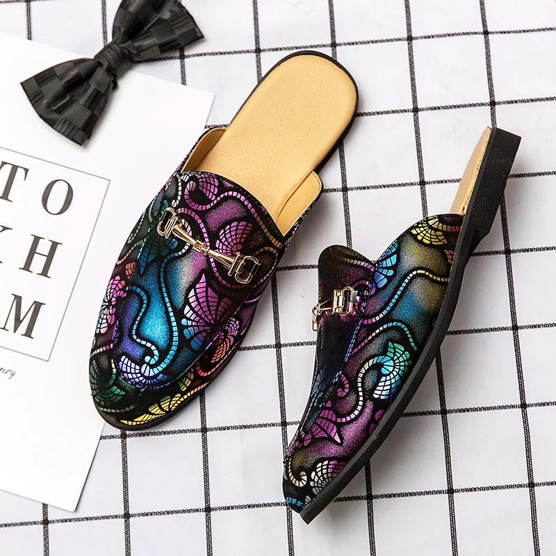 Роскошные летние кожаные мужские лоферы-мулы, мужские разноцветные получешки для мужчин, повседневная обувь без шнуровки на плоской подошве, сабо
Роскошные летние кожаные мужские лоферы-мулы, мужские разноцветные получешки для мужчин, повседневная обувь без шнуровки на плоской подошве, сабо