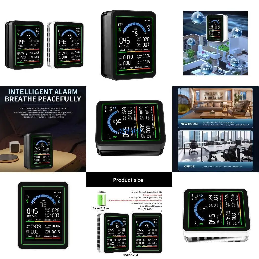 E15A Air Quality Monitors, Indoor Detects PM2.5, CO2, PM10,PM1.0, Formaldehyde,TVOC,Temperature and Humidity Air Quality Test
E15A Air Quality Monitors, Indoor Detects PM2.5, CO2, PM10,PM1.0, Formaldehyde,TVOC,Temperature and Humidity Air Quality Test