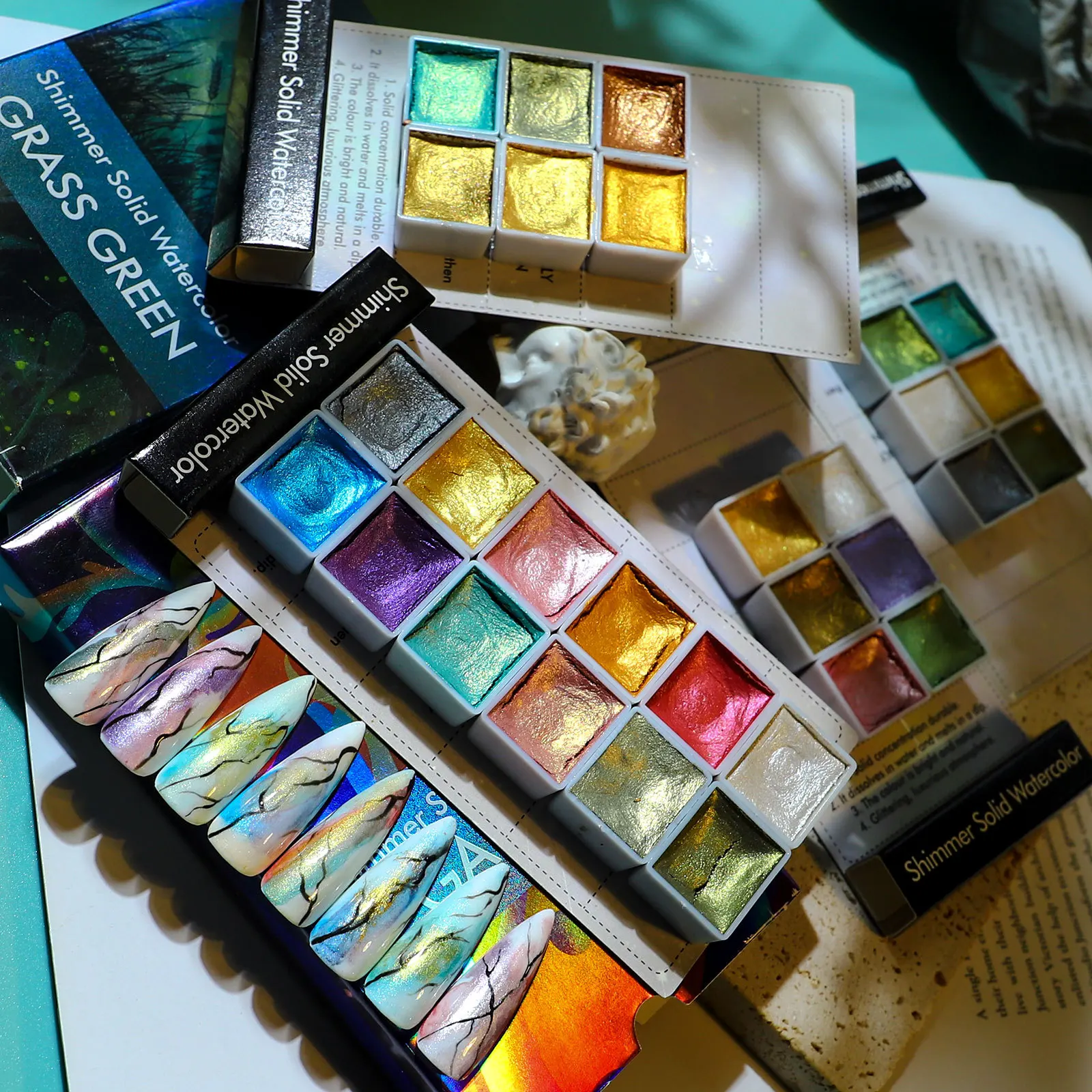 12Colors Shimmer Solid Watercolor Paints Set Glitter Pearlescent Nail Paint Pigment Metallic Glitter Acuarela School Supplies
12Colors Shimmer Solid Watercolor Paints Set Glitter Pearlescent Nail Paint Pigment Metallic Glitter Acuarela School Supplies