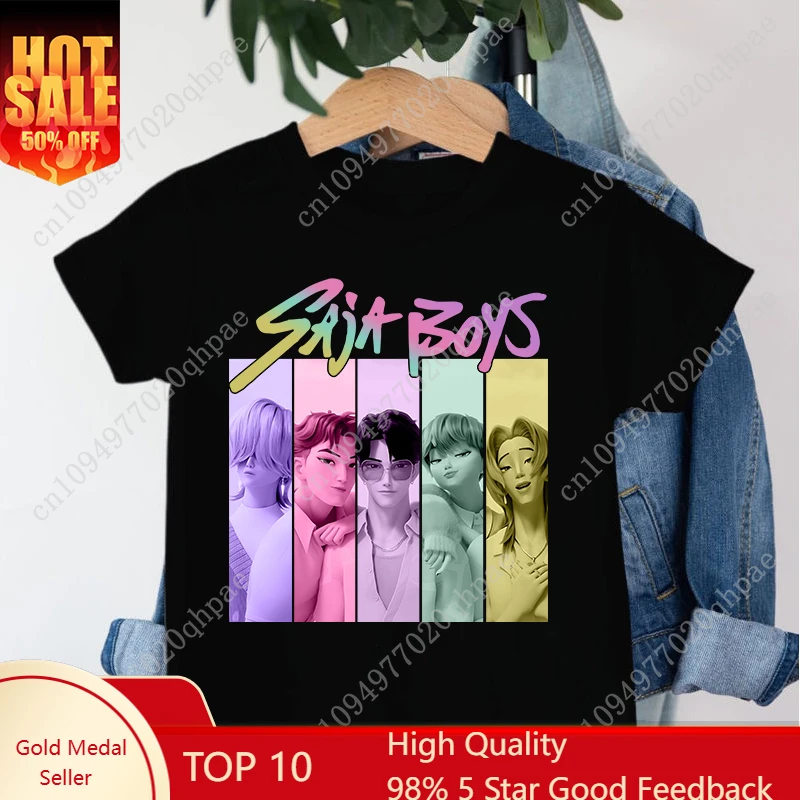 New 2025 KPop Demon Hunters Saja Boys Cartoon Boys T-shirt Round Neck Print Fashion Casual Top Children's T-shirt Kids Clothing
New 2025 KPop Demon Hunters Saja Boys Cartoon Boys T-shirt Round Neck Print Fashion Casual Top Children's T-shirt Kids Clothing