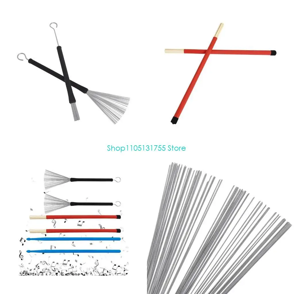 K0EF Drum Retractable Drum Wire Brushes and Rods Drum Brushes set for Kid
K0EF Drum Retractable Drum Wire Brushes and Rods Drum Brushes set for Kid