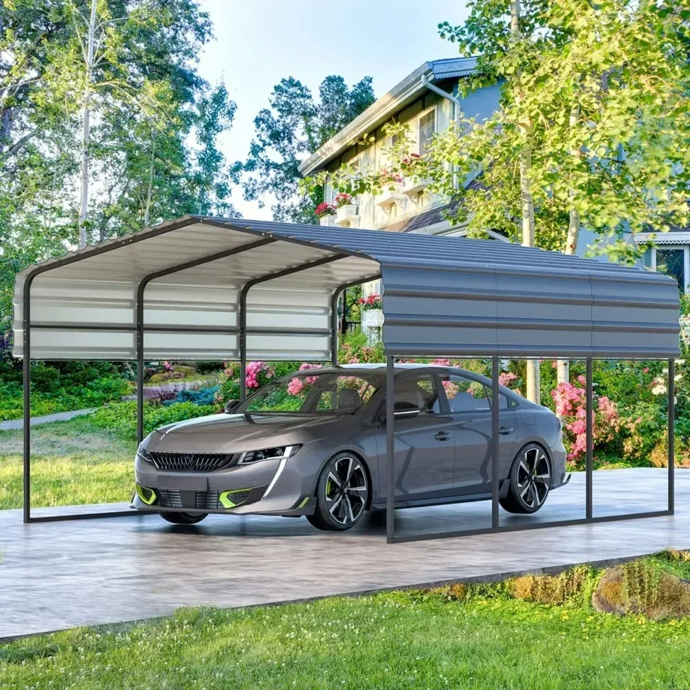Carport 10x15 FT, сверхмощный автомобильный порт, автомобильное укрытие с оцинкованной металлической крышей и рамой, легко собирается автомобильный сарай с основанием, серый
Carport 10x15 FT, сверхмощный автомобильный порт, автомобильное укрытие с оцинкованной металлической крышей и рамой, легко собирается автомобильный сарай с основанием, серый