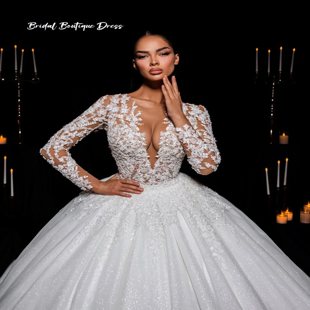 Изысканные свадебные платья по индивидуальному заказу, свадебные бальные платья с v-образным вырезом и длинными рукавами, платье принцессы невесты, Vestidos De Novia
Изысканные свадебные платья по индивидуальному заказу, свадебные бальные платья с v-образным вырезом и длинными рукавами, платье принцессы невесты, Vestidos De Novia