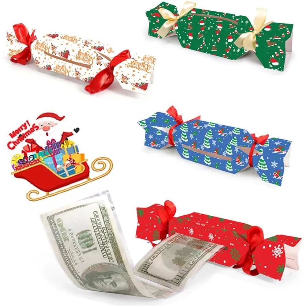 4PCS Candy Christmas Money Holders for Cash, Christmas Money Box for Cash Gift Pull with 40Pcs Transparent Bags, Explodi
4PCS Candy Christmas Money Holders for Cash, Christmas Money Box for Cash Gift Pull with 40Pcs Transparent Bags, Explodi