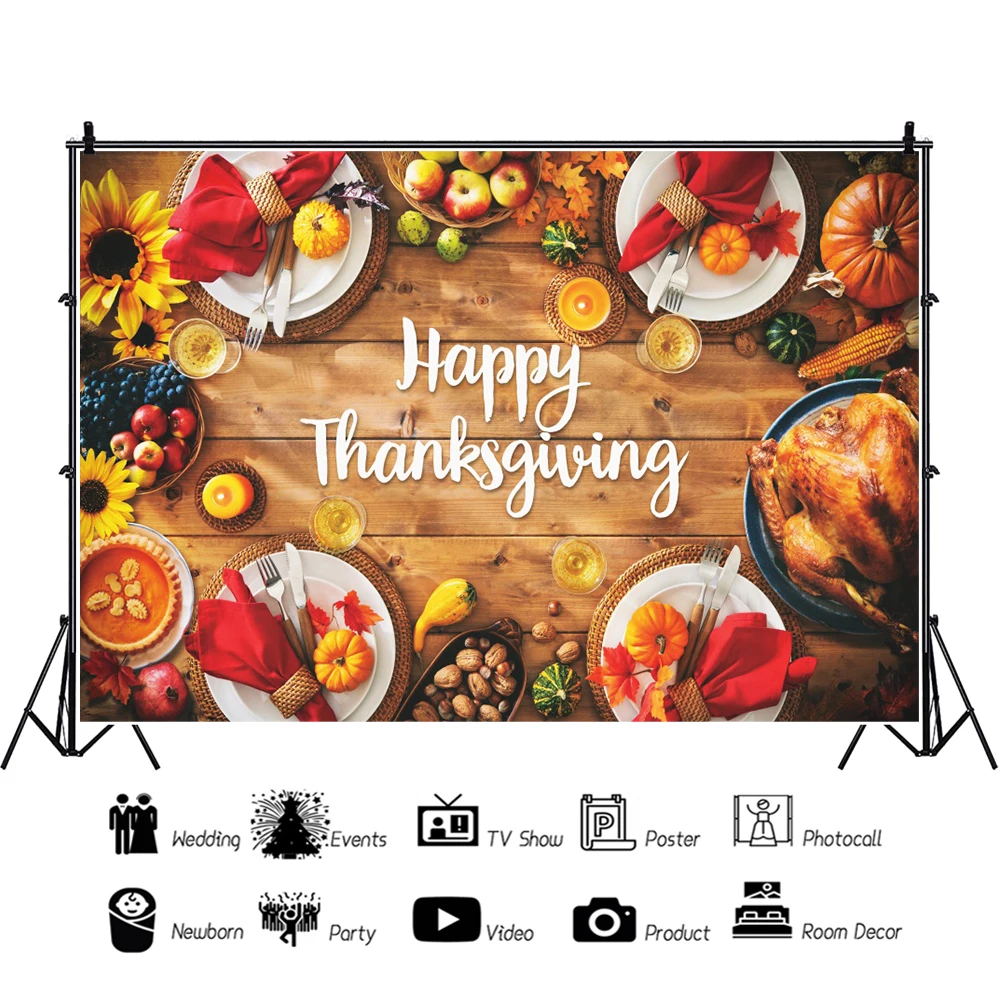 ThanksGiving Festival Party Backdrop Pumpkin Fruit Turkey Customized Banner Poster Photography Background Photo Studio
ThanksGiving Festival Party Backdrop Pumpkin Fruit Turkey Customized Banner Poster Photography Background Photo Studio