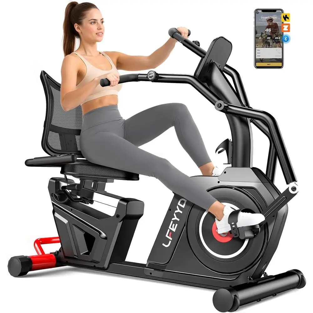 Heavy-Duty Recumbent Bike with Arm Exercisers, 16-Magnetic Resistance, Bluetooth, LCD Monitor, Heart Rate, 450lbs Capacity, Low-
Heavy-Duty Recumbent Bike with Arm Exercisers, 16-Magnetic Resistance, Bluetooth, LCD Monitor, Heart Rate, 450lbs Capacity, Low-