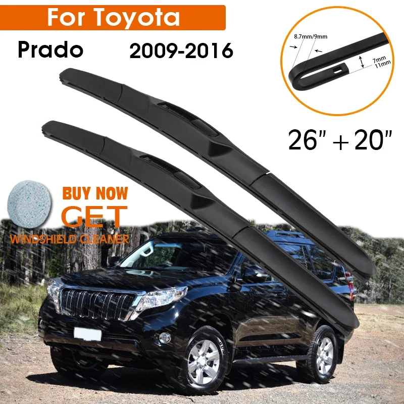 Car Wiper Blade For Toyota Prado 2009-2016 Windshield Rubber Silicon Refill Front Window Wiper 26"+20" LHD RHD Auto Accessories
Car Wiper Blade For Toyota Prado 2009-2016 Windshield Rubber Silicon Refill Front Window Wiper 26"+20" LHD RHD Auto Accessories