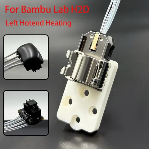 Upgrade Zirconia For Bambu Lab H2D H2C Left Hotend Heating Assembly Ceramic Bambulab Hotend Mounting Kit High Temp Resistance