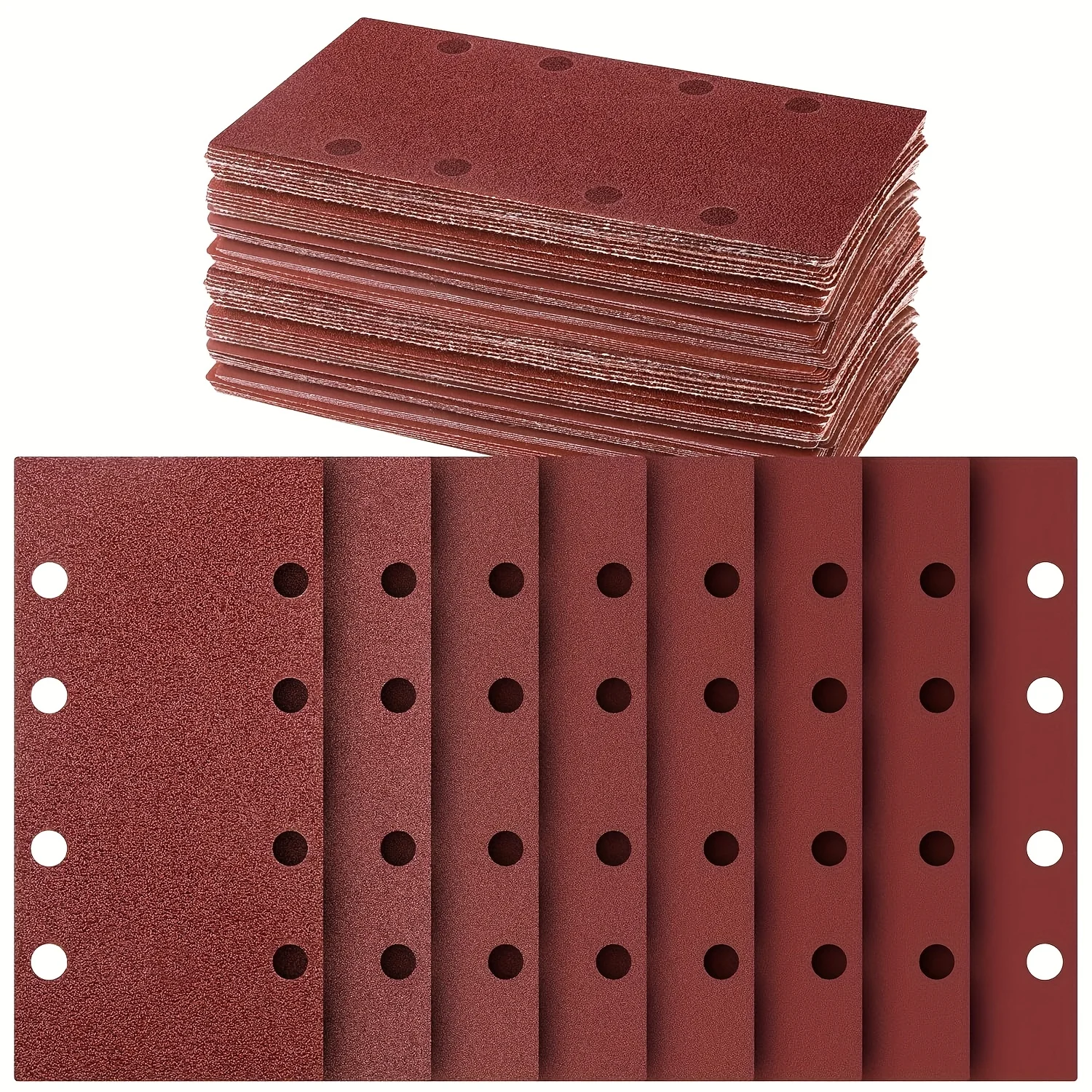 40Pcs Hook & Loop Sandpaper, 8 Hole Hook & Loop Sandpaper Sandboard for 1/3 Sheet Sander, 60/80/120/180/320/600/800/1000 Frosted
40Pcs Hook & Loop Sandpaper, 8 Hole Hook & Loop Sandpaper Sandboard for 1/3 Sheet Sander, 60/80/120/180/320/600/800/1000 Frosted