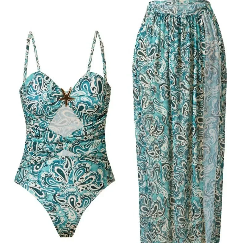 Beach Fashion Sexy Print One-Piece Swimsuit Long Dress Women's Two-Piece Set Swimwear New 2025 Women's Bikini Set
Beach Fashion Sexy Print One-Piece Swimsuit Long Dress Women's Two-Piece Set Swimwear New 2025 Women's Bikini Set