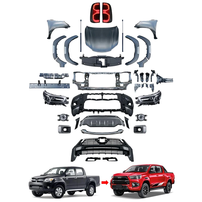 Полный комплект кузова переднего бампера для Hilux Vigo 2012, обновление до Rocco 2020
Полный комплект кузова переднего бампера для Hilux Vigo 2012, обновление до Rocco 2020