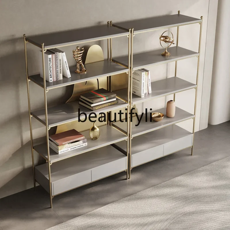 2003Light luxury bookshelf stainless steel multi-layer display shelf metal Nordic floor bookcase living room
2003Light luxury bookshelf stainless steel multi-layer display shelf metal Nordic floor bookcase living room