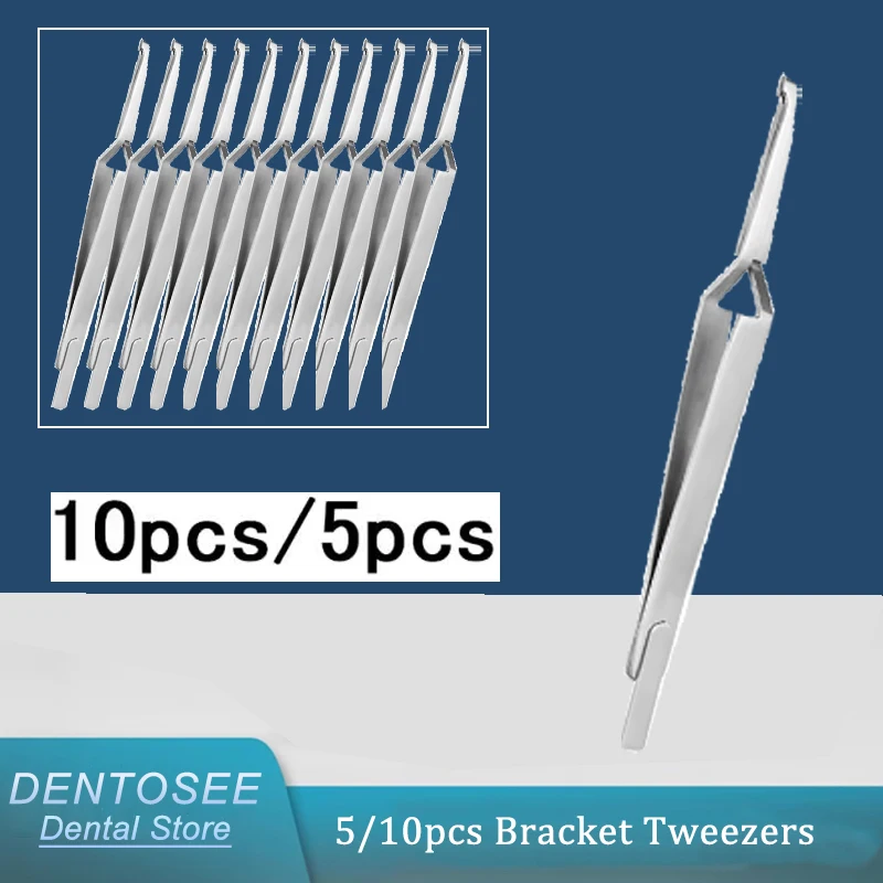 Dental Tweezers 10PCS Dental Bracket Tweezers Reverse Action Serrated Tip for Orthodontic Dentist Clinic Tools
Dental Tweezers 10PCS Dental Bracket Tweezers Reverse Action Serrated Tip for Orthodontic Dentist Clinic Tools