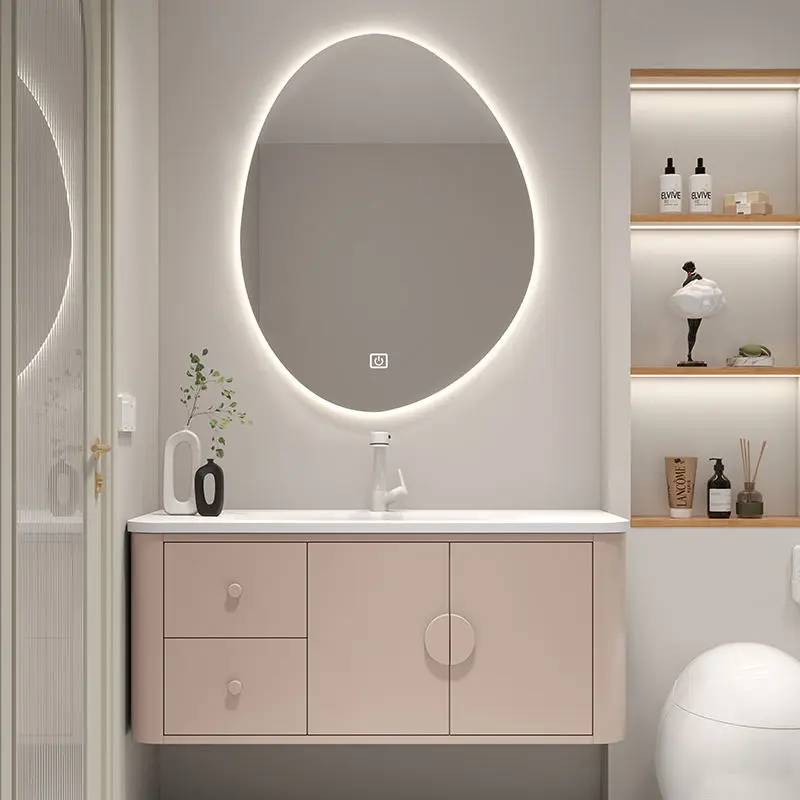 Pink bathroom cabinet combination ceramic integrated basin, bathroom oak simple washing table, Du Li's home integrated basin.
Pink bathroom cabinet combination ceramic integrated basin, bathroom oak simple washing table, Du Li's home integrated basin.