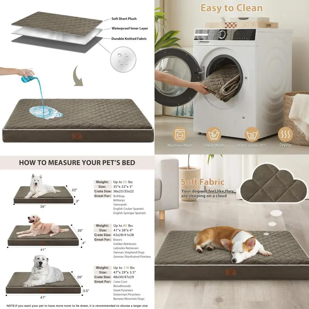 XXL Orthopedic Dog Bed, Large Waterproof Bed with Removable Cover, Multi-Quilted for Extra Large Dogs
XXL Orthopedic Dog Bed, Large Waterproof Bed with Removable Cover, Multi-Quilted for Extra Large Dogs