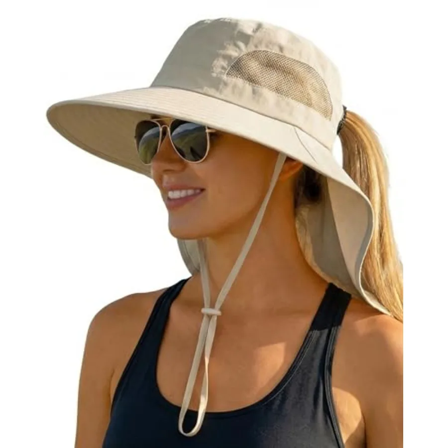 Women Sun Hats UV Protection Wide Brim Packable Bucket Hat with Ponytail Hole for Summer Beach Hiking Fishing
Women Sun Hats UV Protection Wide Brim Packable Bucket Hat with Ponytail Hole for Summer Beach Hiking Fishing