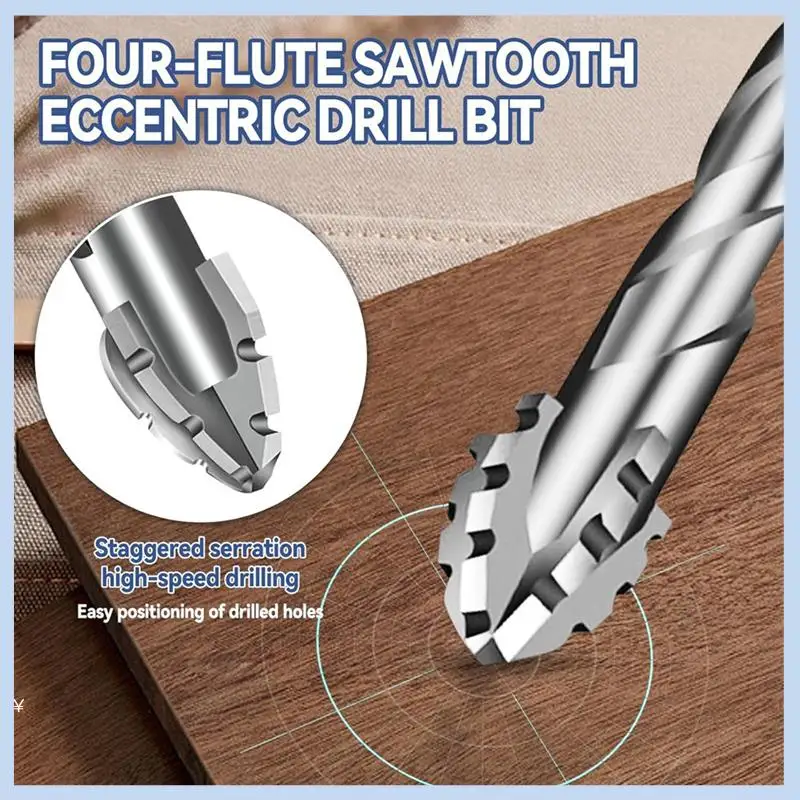 AS63-10Pcs New Four-Flute Sawtooth Eccentric Drill Bit Size 5/6/8/10/12Mm,For Wood Marble Metal Glass Wall Tiles
AS63-10Pcs New Four-Flute Sawtooth Eccentric Drill Bit Size 5/6/8/10/12Mm,For Wood Marble Metal Glass Wall Tiles