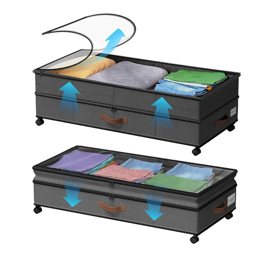 Double Layer Dividers Under Bed Storage Box with Wheels Clear Lids Organizer Bins Retractable Dustproof Storage Rack Quilt Cover
Double Layer Dividers Under Bed Storage Box with Wheels Clear Lids Organizer Bins Retractable Dustproof Storage Rack Quilt Cover