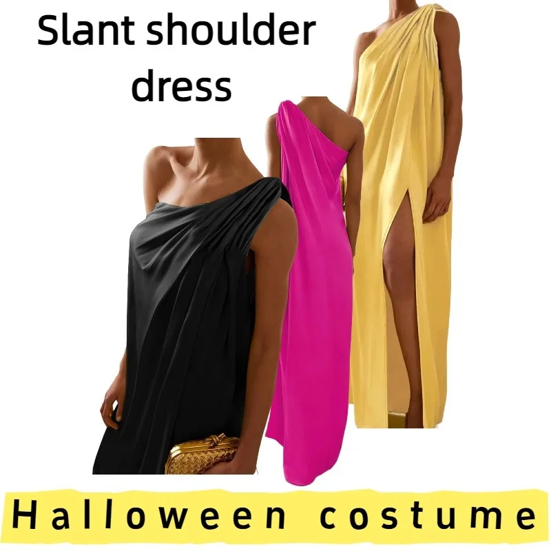 European American Women's One-Shoulder Asymmetrical Sleeveless Maxi Dress for Daily Wear Casual Outings Evening Parties Formal
European American Women's One-Shoulder Asymmetrical Sleeveless Maxi Dress for Daily Wear Casual Outings Evening Parties Formal