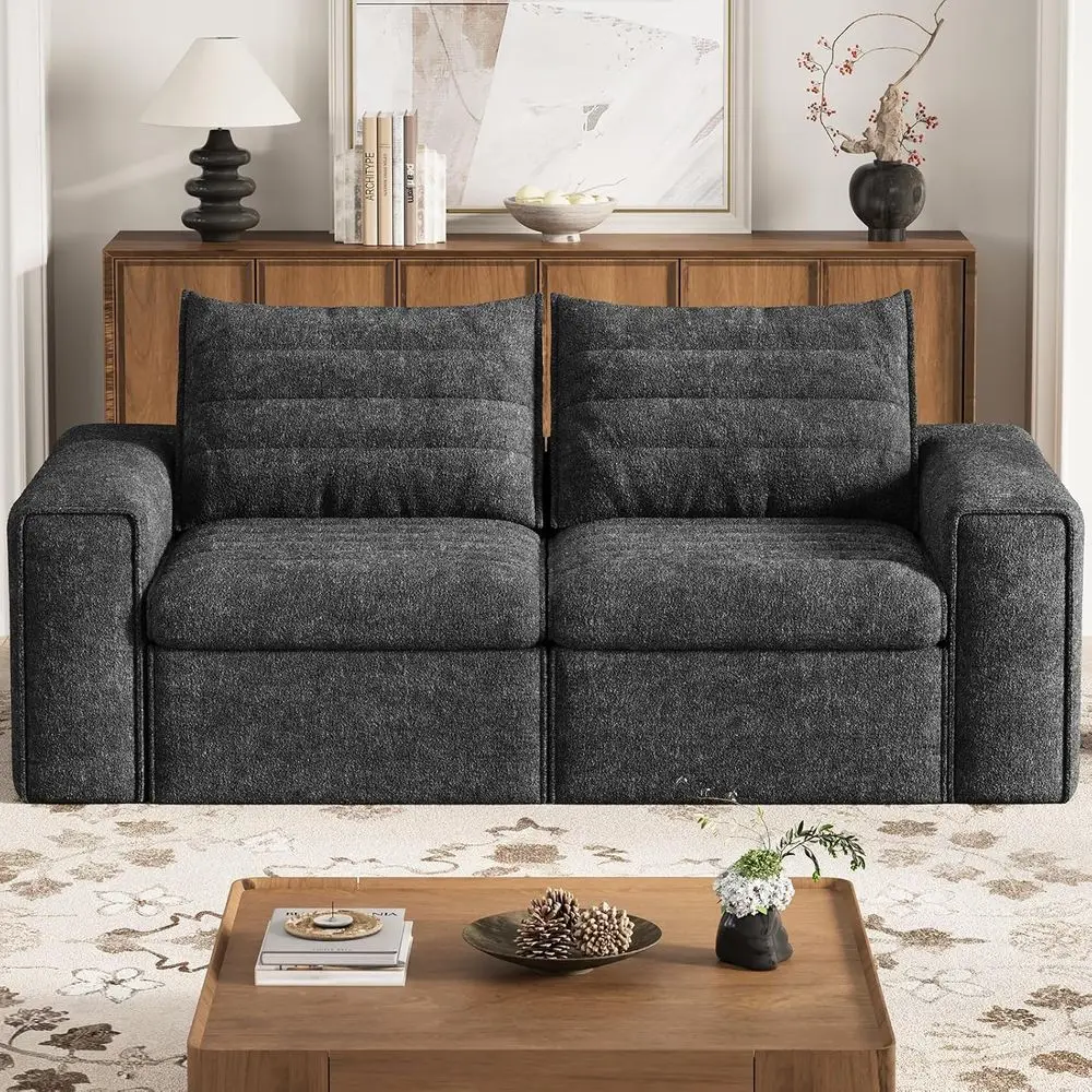 77 Deep Seated Cloud Loveseat Sofa, Pillows Included, Comfortable Upholstery, Living Room, Bedroom, Removable Cover, No Assembly
77 Deep Seated Cloud Loveseat Sofa, Pillows Included, Comfortable Upholstery, Living Room, Bedroom, Removable Cover, No Assembly