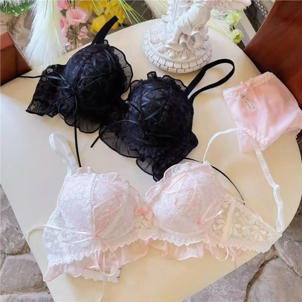 Bowknot Wireless Deep V Bra Mesh Flower Lolita Sweet Underwear for Women Shockproof Anti-sagging Lace Push Up Bra Girls
Bowknot Wireless Deep V Bra Mesh Flower Lolita Sweet Underwear for Women Shockproof Anti-sagging Lace Push Up Bra Girls
