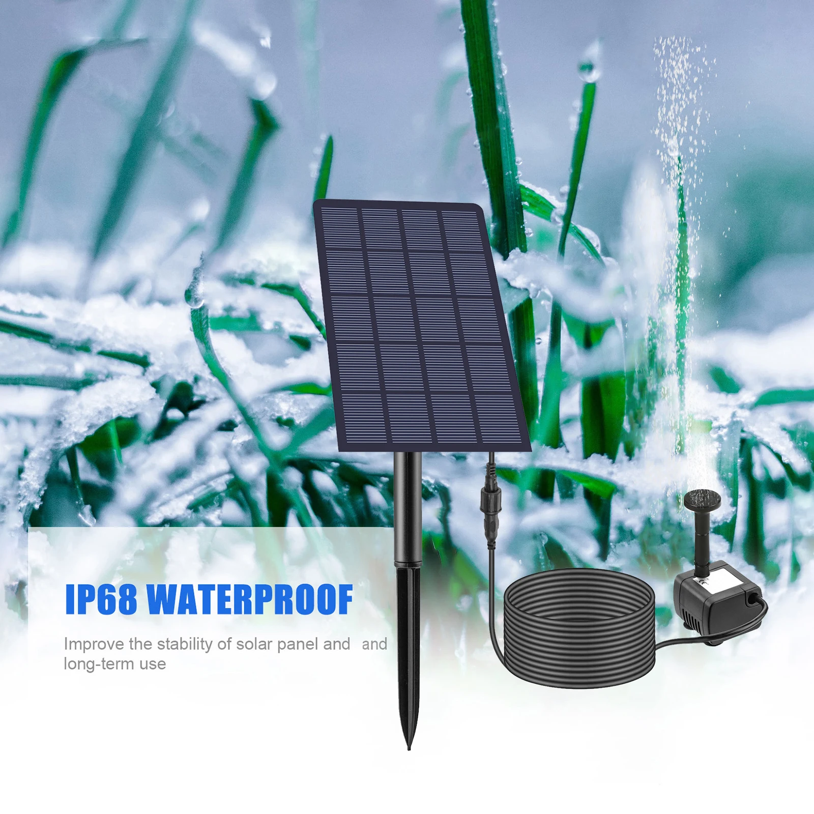 2.5W Solar Water Pump Garden Decoration with Stake Solar Panel Fountain Watering System Energy Saving 200L/h Kits for Fish Tank
2.5W Solar Water Pump Garden Decoration with Stake Solar Panel Fountain Watering System Energy Saving 200L/h Kits for Fish Tank