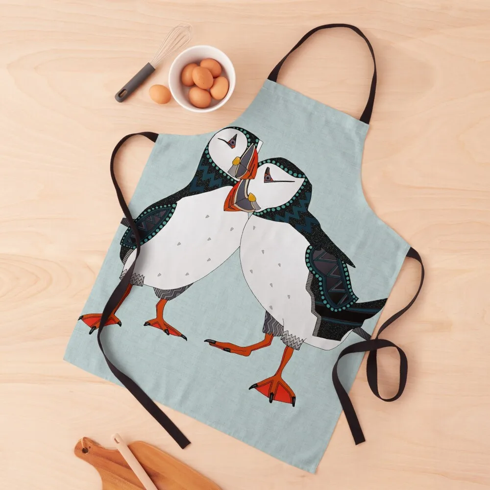 puffin pair celadon blue Apron Hairdresser Women's Kitchen for women with pocket Apron
puffin pair celadon blue Apron Hairdresser Women's Kitchen for women with pocket Apron