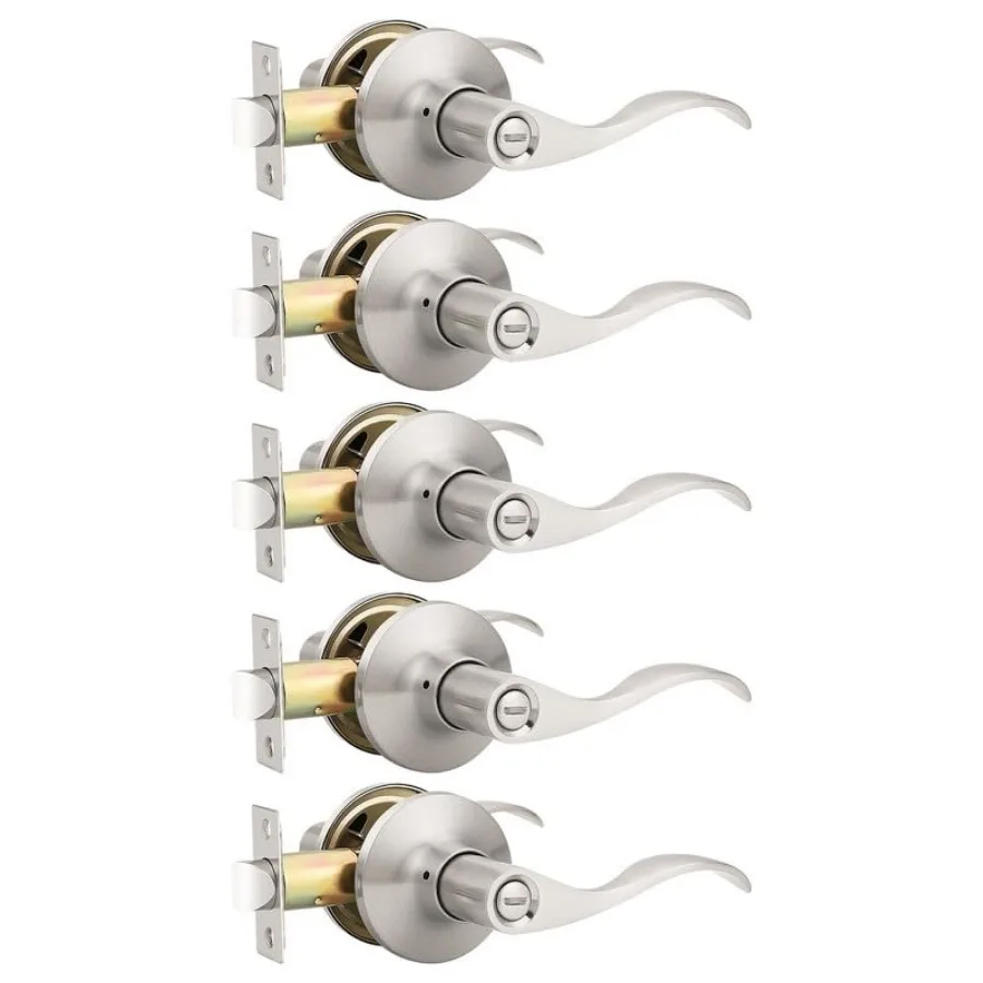 Pack Satin Nickel Privacy Door Lever, Modern Interior Door Knobs Locks for Bedroom and Bathroom, Heavy Duty Door Handle, Revers
Pack Satin Nickel Privacy Door Lever, Modern Interior Door Knobs Locks for Bedroom and Bathroom, Heavy Duty Door Handle, Revers