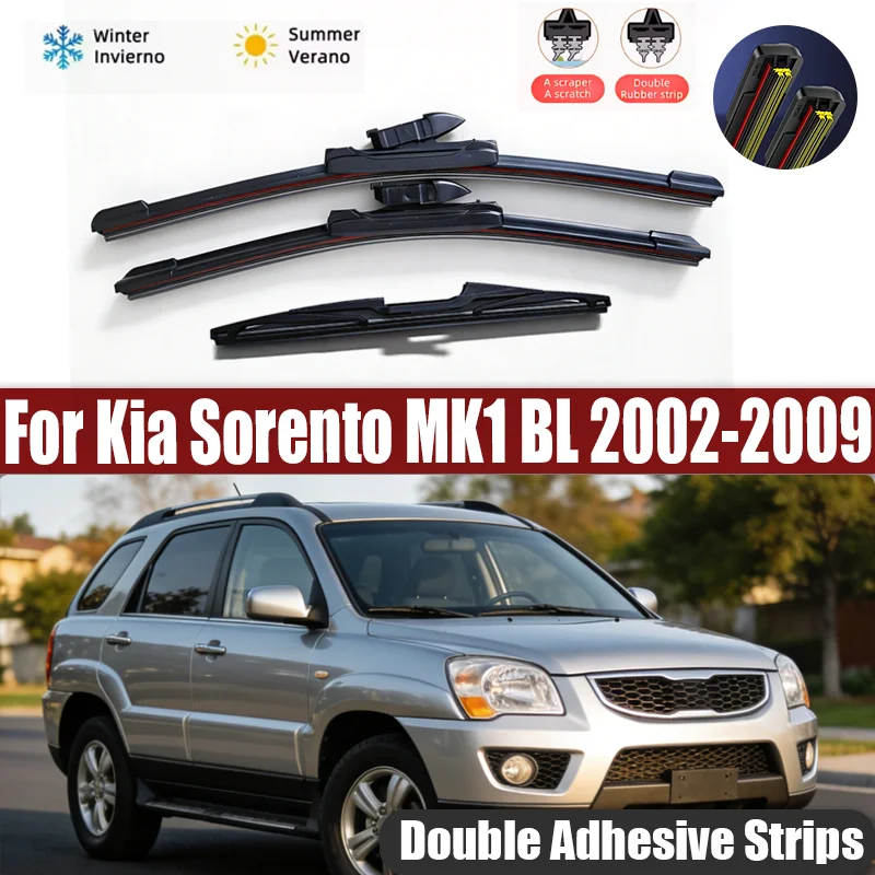 For Kia Sorento MK1 BL 2002-2009 2003 2004 2005 Wiper Front & Rear Wiper Blades Windshield Windscreen Window Brushes 24"+18"+14"
For Kia Sorento MK1 BL 2002-2009 2003 2004 2005 Wiper Front & Rear Wiper Blades Windshield Windscreen Window Brushes 24"+18"+14"