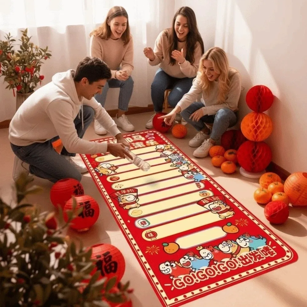 Polyester New Year Game Carpet DIY Large Bottle Rolling Game Mat Novelty Red Floor Rolling Game Props
Polyester New Year Game Carpet DIY Large Bottle Rolling Game Mat Novelty Red Floor Rolling Game Props