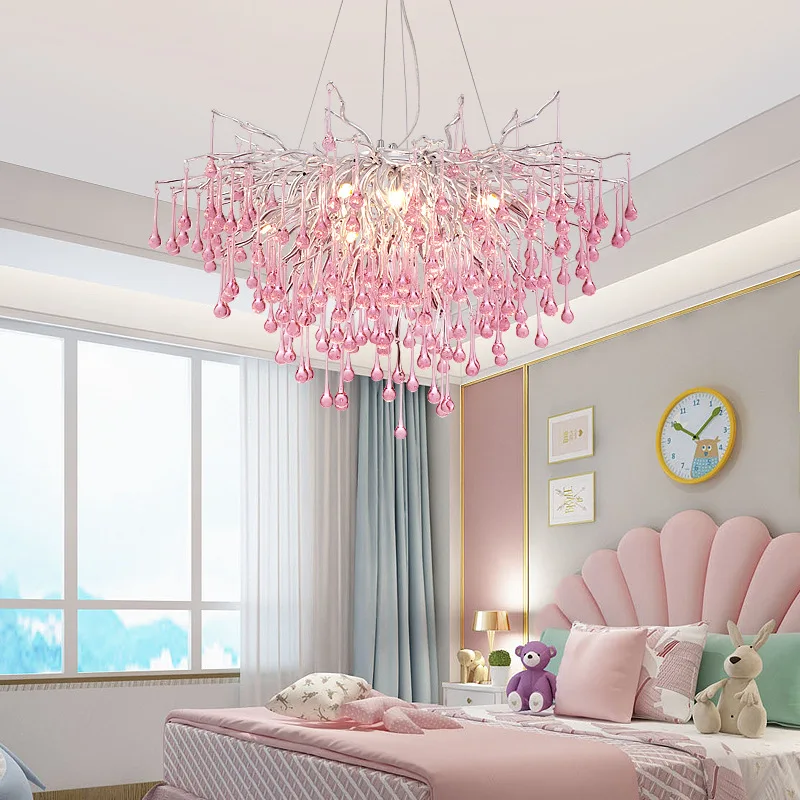 Pink Lustre Crystals Ceiling Chandelier Kids Room Decoration Home Colorful Children's Room Girl Chandelier Light Luxury Crystal
Pink Lustre Crystals Ceiling Chandelier Kids Room Decoration Home Colorful Children's Room Girl Chandelier Light Luxury Crystal