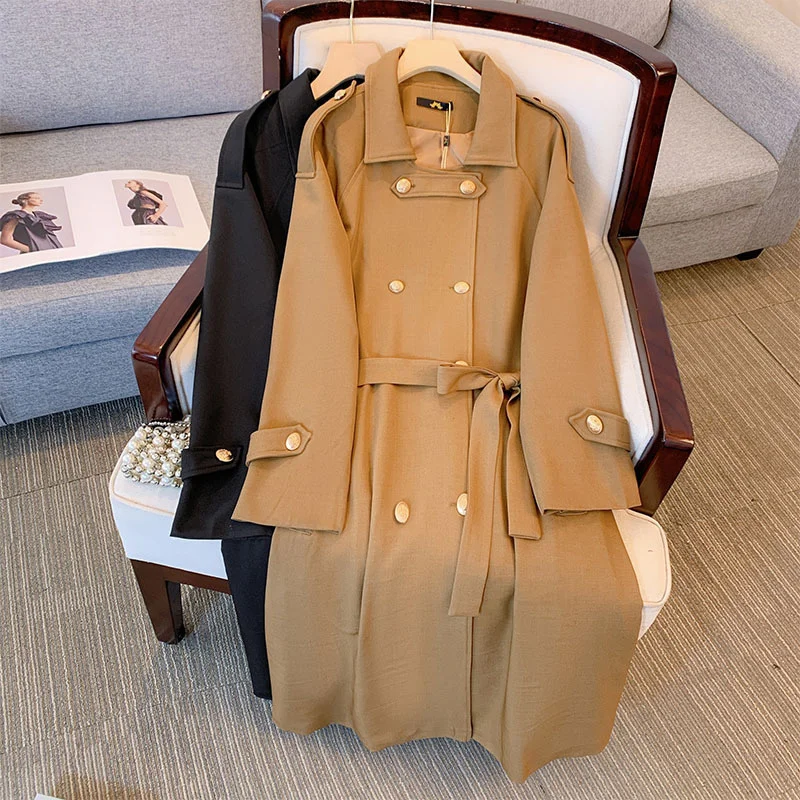 Oversize XL-7XL Ladies Windbreaker Autumn Winter X-long Trench Coat Women Double-breasted Belt Overcoat Elegant Woman Outerwear
Oversize XL-7XL Ladies Windbreaker Autumn Winter X-long Trench Coat Women Double-breasted Belt Overcoat Elegant Woman Outerwear