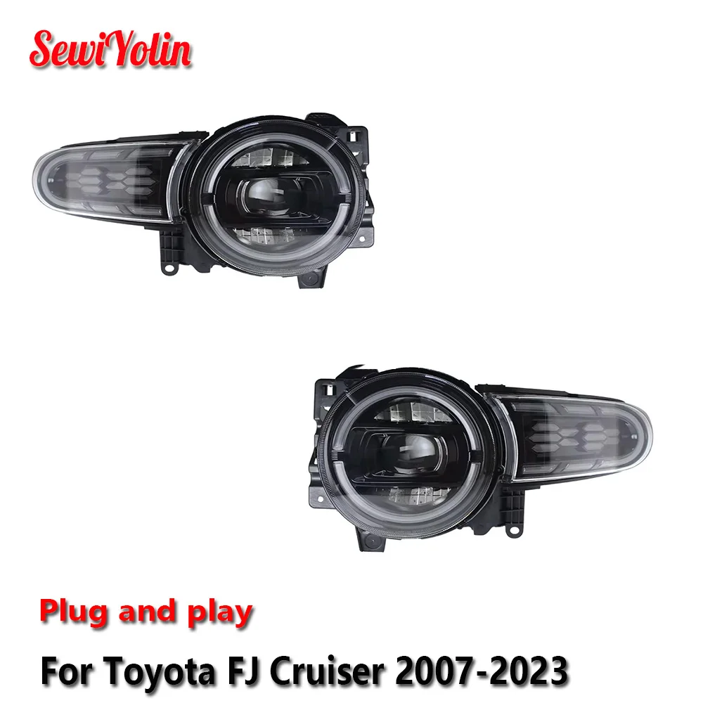 Автомобильные светодиодные фары в сборе для Toyota FJ Cruiser 2007-2023, авто противотуманные фары DRL, стоп-сигнал поворота, лампа Plug and Play
Автомобильные светодиодные фары в сборе для Toyota FJ Cruiser 2007-2023, авто противотуманные фары DRL, стоп-сигнал поворота, лампа Plug and Play
