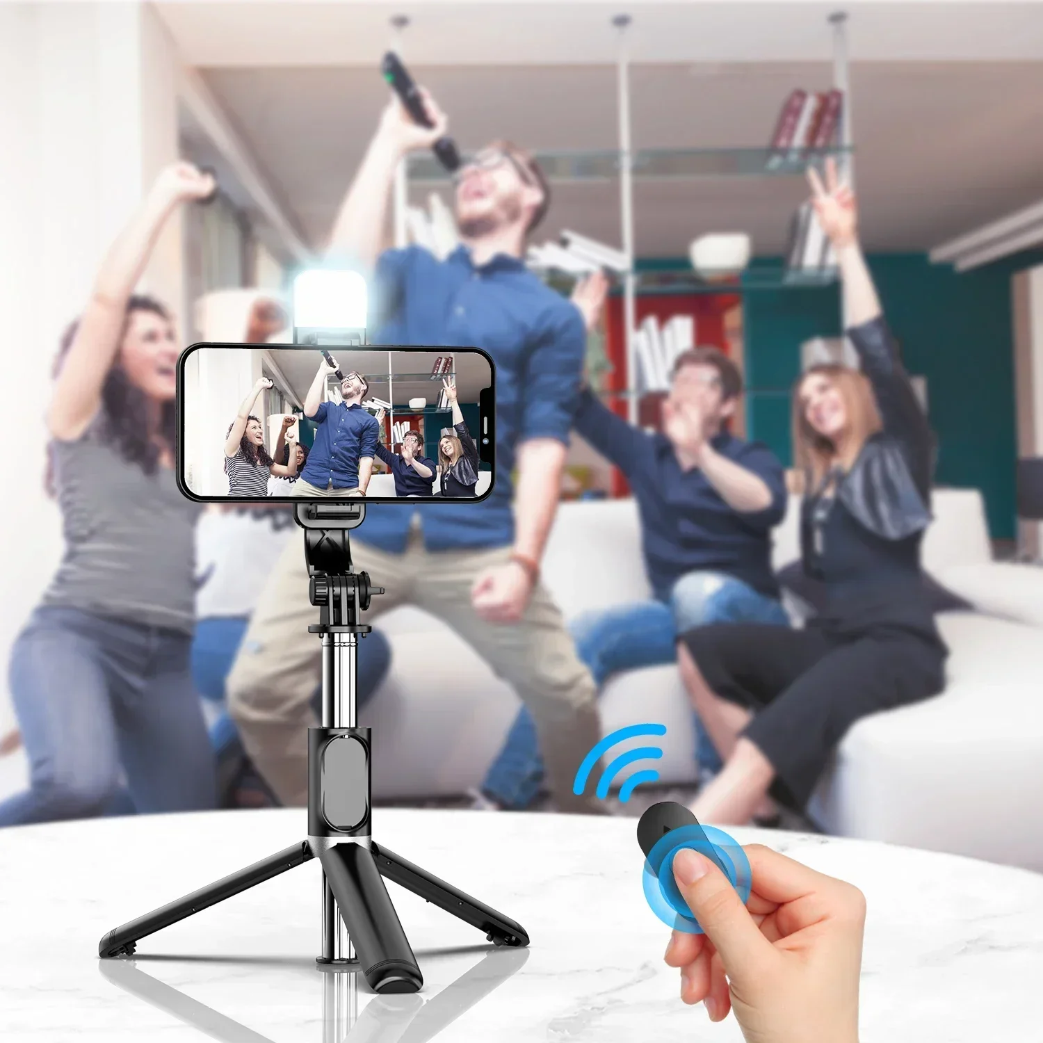 360 Rotate Mobile Phone Holder Selfie Stick Tripod Outdoor Photography Vlog Video Recording with Wireless Remote For Smart phone
360 Rotate Mobile Phone Holder Selfie Stick Tripod Outdoor Photography Vlog Video Recording with Wireless Remote For Smart phone