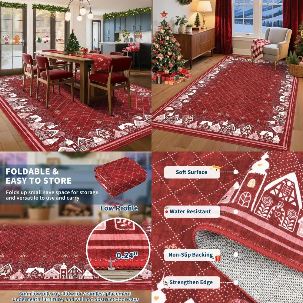 Red 5x7 Holiday Area Rug for Bedroom, Living Room, and Dining Room - Non-Slip, Large, Washable, Christmas Decorative Throw Carpe
Red 5x7 Holiday Area Rug for Bedroom, Living Room, and Dining Room - Non-Slip, Large, Washable, Christmas Decorative Throw Carpe