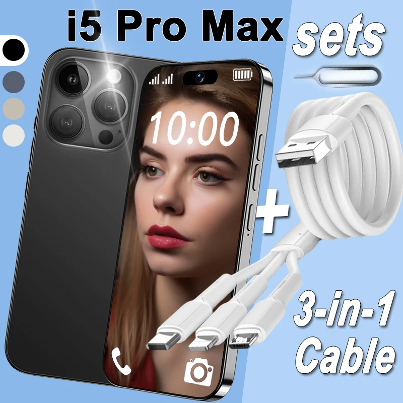 I15 Pro Max 5G смартфон и 3 в 1 Набор кабелей для Android 13, 6,8 дюймов FHD сотовый телефон, 6800 мАч, мобильный смартфон
I15 Pro Max 5G смартфон и 3 в 1 Набор кабелей для Android 13, 6,8 дюймов FHD сотовый телефон, 6800 мАч, мобильный смартфон