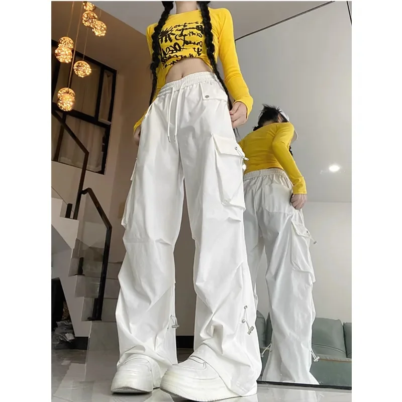 American style large pocket cargo pants women's spring summer new style wide leg pants loose slimming casual sports pants
American style large pocket cargo pants women's spring summer new style wide leg pants loose slimming casual sports pants