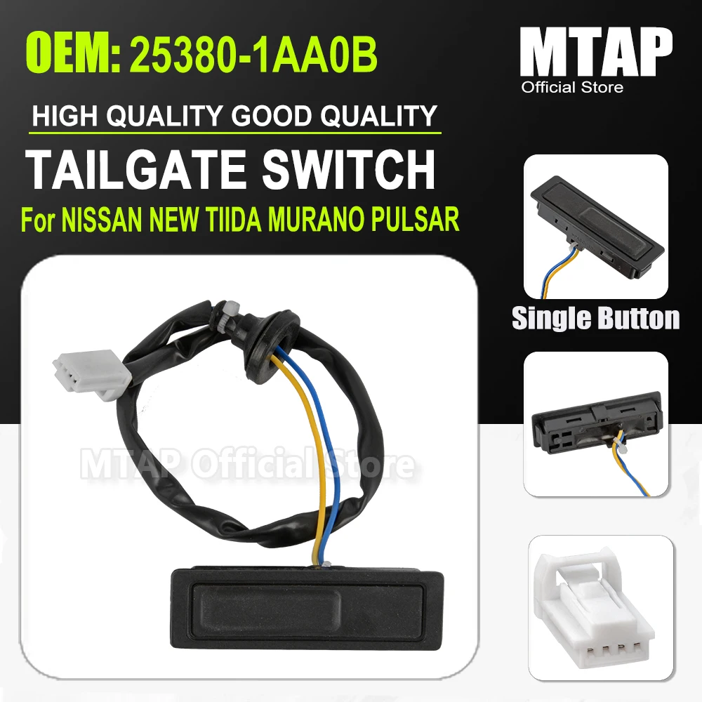 Tailgate Opening Button For Nissan Tiida Pulsar C12 Murano Z51 25380-1AA0B Single Button Switch Rear Trunk Lock Release Switch
Tailgate Opening Button For Nissan Tiida Pulsar C12 Murano Z51 25380-1AA0B Single Button Switch Rear Trunk Lock Release Switch